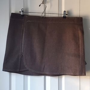 Purnell Brown Wool Zip Skirt Sz 12 NWT